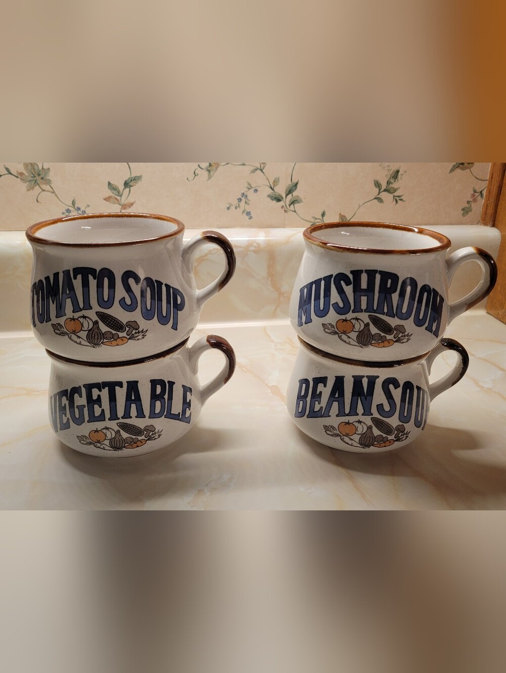 Set of 4 Vintage 1970's Fred Roberts Soup Bowls